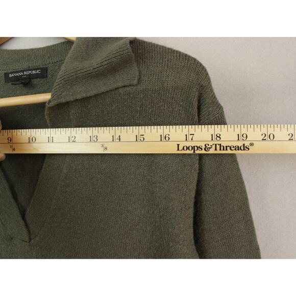 Banana Republic Collared Pullover Sweater - Olive Green - Medium - Picture 6 of 8